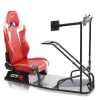 GTR Simulator - GTR Simulator GTSF Model Racing Simulator with Gear Shifter & Steering Mounts, Monitor Mount and Real Racing Seat White with Red - Image 63