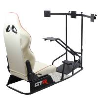 GTR Simulator - GTR Simulator GTSF Model Racing Simulator with Gear Shifter & Steering Mounts, Monitor Mount and Real Racing Seat White with Red - Image 71