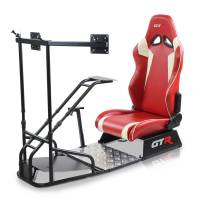 GTR Simulator - GTR Simulator GTSF Model Racing Simulator with Gear Shifter & Steering Mounts, Monitor Mount and Real Racing Seat White with Red - Image 59