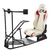 GTR Simulator - GTR Simulator GTSF Model Racing Simulator with Gear Shifter & Steering Mounts, Monitor Mount and Real Racing Seat White with Red - Image 75