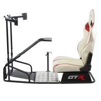 GTR Simulator - GTR Simulator GTSF Model Racing Simulator with Gear Shifter & Steering Mounts, Monitor Mount and Real Racing Seat White with Red - Image 77