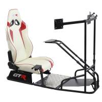 GTR Simulator - GTR Simulator GTSF Model Racing Simulator with Gear Shifter & Steering Mounts, Monitor Mount and Real Racing Seat White with Red - Image 79