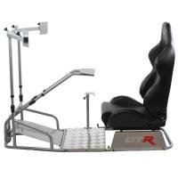 GTR Simulator - GTR Simulator GTSF Model Racing Simulator with Gear Shifter & Steering Mounts, Monitor Mount and Real Racing Seat White with Red - Image 91