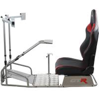 GTR Simulator - GTR Simulator GTSF Model Racing Simulator with Gear Shifter & Steering Mounts, Monitor Mount and Real Racing Seat White with Red - Image 101