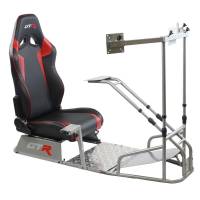 GTR Simulator - GTR Simulator GTSF Model Racing Simulator with Gear Shifter & Steering Mounts, Monitor Mount and Real Racing Seat White with Red - Image 107