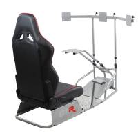 GTR Simulator - GTR Simulator GTSF Model Racing Simulator with Gear Shifter & Steering Mounts, Monitor Mount and Real Racing Seat White with Red - Image 111