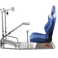 GTR Simulator - GTR Simulator GTSF Model Racing Simulator with Gear Shifter & Steering Mounts, Monitor Mount and Real Racing Seat White with Red - Image 123