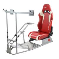 GTR Simulator - GTR Simulator GTSF Model Racing Simulator with Gear Shifter & Steering Mounts, Monitor Mount and Real Racing Seat White with Red - Image 135