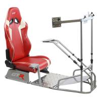 GTR Simulator - GTR Simulator GTSF Model Racing Simulator with Gear Shifter & Steering Mounts, Monitor Mount and Real Racing Seat White with Red - Image 139