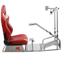 GTR Simulator - GTR Simulator GTSF Model Racing Simulator with Gear Shifter & Steering Mounts, Monitor Mount and Real Racing Seat White with Red - Image 133