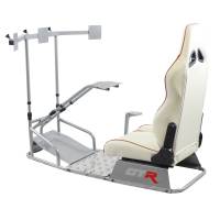 GTR Simulator - GTR Simulator GTSF Model Racing Simulator with Gear Shifter & Steering Mounts, Monitor Mount and Real Racing Seat White with Red - Image 145