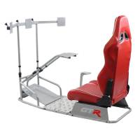 GTR Simulator - GTR Simulator GTSF Model Racing Simulator with Gear Shifter & Steering Mounts, Monitor Mount and Real Racing Seat White with Red - Image 143