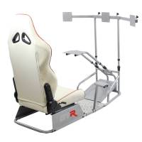 GTR Simulator - GTR Simulator GTSF Model Racing Simulator with Gear Shifter & Steering Mounts, Monitor Mount and Real Racing Seat White with Red - Image 157