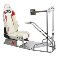 GTR Simulator - GTR Simulator GTSF Model Racing Simulator with Gear Shifter & Steering Mounts, Monitor Mount and Real Racing Seat White with Red - Image 151