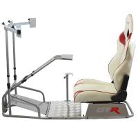 GTR Simulator - GTR Simulator GTSF Model Racing Simulator with Gear Shifter & Steering Mounts, Monitor Mount and Real Racing Seat White with Red - Image 159