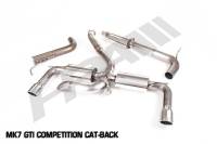 HPA Cat-Back Competition Exhaust w/o Center Muffler for Mk7 VW GTI, Black tip