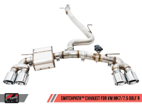 AWE Tuning - AWE Tuning Mk7 Golf R SwitchPath Exhaust w/Chrome Silver Tips 102mm - Image 1