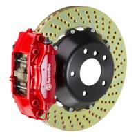 Brembo 02-05 7-Series (Through 3/5 Prod) Rear GT BBK 4 Piston Cast 2pc 345x28 2pc Rotor Drilled-Red - 2C1.8005A2