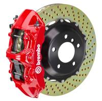 Brembo 08-09 F430 Scuderia Rear GT BBK 6 Piston Cast 380x32 2pc Rotor Drilled-Red - 2M1.9002A2