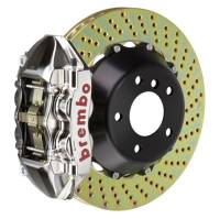 Brembo 06-08 Z4 M-Coupe/Roadster Rear GTR BBK 4 Piston Billet 345x28 2pc Rotor Drilled- Nickel - 2P1.8004AR