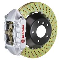 Brembo 03-09 Range Rover Rear GT BBK 4 Piston Cast 380x28 2pc Rotor Drilled-Silver - 2P1.9002A3