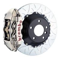 Brembo 06-08 Z4 M-Coupe/Roadster Rr GTR BBK 4 Piston Billet 345x28 2pc Rotor Slotted Type3- Nickel - 2P3.8004AR