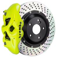 Brembo 05-13 Range Rover Sport Rear GT BBK 4 Piston Cast 380x28 2pc Rotor Drilled- Fluo. Yellow - 2S1.9002A7