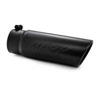 MBRP - MBRP Universal Tip 4 O.D. Angled Rolled End 3.5 inlet 10 length- Black Finish - T5112BLK - Image 2