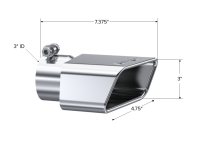 MBRP - MBRP Universal Tip 4.50in x 2.75in ID Rectangle Angled Cut 3in OD Inlet 7.75in Lgth T304 Driver Side - T5119 - Image 5