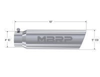 MBRP - MBRP Universal 5in OD Angled Rolled End 4in Inlet 18in Lgth T304 Exhaust Tip - T5124 - Image 4