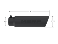 MBRP - MBRP Universal 5in OD Angled Rolled End 4in Inlet 18in Lgth Black Finish Exhaust Tip - T5124BLK - Image 4