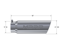 MBRP - MBRP Universal Tip 6in OD Angled Rolled End 5in Inlet 18in Lgth T304 Exhaust - T5125 - Image 4