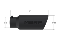 MBRP - MBRP Universal Tip 7in O.D. Rolled End 5in inlet 18in length Black - T5127BLK - Image 4