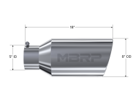 MBRP - MBRP Universal Tip 8in OD Rolled End 5in Inlet 18in Length T304 - T5129 - Image 4