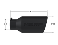 MBRP - MBRP Universal Tip 8in OD Rolled End 5in Inlet 18in Length T304 - Black - T5129BLK - Image 4