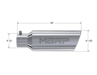 MBRP - MBRP Universal Tip 6in OD Rolled End 4in Inlet 18in Length T304 - T5130 - Image 4