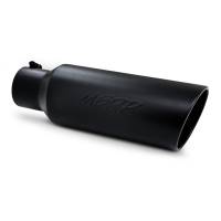 MBRP Universal Tip 6in OD Rolled End 4in Inlet 18in L Black Coated Exhaust Tip - T5130BLK