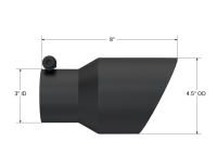 MBRP - MBRP Universal Tip 4.5in OD 3in Inlet 8in Length Dual Walled Angled Exhaust Tip - Black - T5151BLK - Image 3