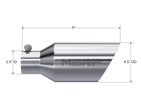 MBRP - MBRP Universal Tip 4.5 O.D. Dual Walled Angled Rolled End 2.5 Inlet 12in Length - T304 - T5161 - Image 4