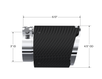 MBRP - MBRP Universal Carbon Fiber Dual Wall Tip 4.5in OD/3in Inlet/6.13in L - T5180CF - Image 3