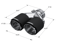 MBRP - MBRP 3in ID / Dual 4in OD Out Staggered L 9.87in / R 9.37in Dual Wall Carbon Fiber Univ Exhaust Tip - T5182CF - Image 5