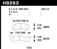 Hawk Performance - Hawk Performance DTC-70 Disc Brake Pad HB263U.650 - Image 1