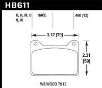 Hawk Performance Black Disc Brake Pad - HB611M.490