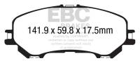 EBC - EBC 14+ Nissan Rogue 2.5 2 row seating Yellowstuff Front Brake Pads - DP43032R - Image 1