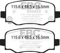 EBC 15+ Fiat 500X 1.4 Turbo Ultimax2 Rear Brake Pads - UD1809