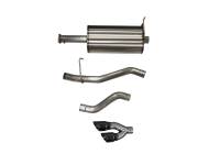 Corsa Performance Sport Cat-Back Exhaust System; Single Side Exit; 3 In. Dia.; Twin 4 In. Black PVD/Slash Tip; 21036BLK