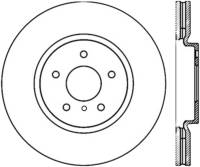 StopTech Power Slot 09 Nissan 370z / 08-09 Infiniti G37 Slotted Front Left CRYO Rotor - 126.42100CSL