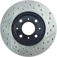 Stoptech - StopTech 96-00 Honda Civic DX/HX Coupe/90-00 Civic DX/LX Sedan Slotted & Drilled Right Front Rotor - 127.40023R - Image 2