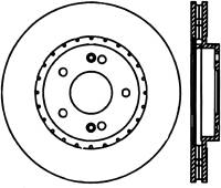 StopTech Sport Drilled/Slotted Brake Rotor; Front Right