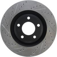 StopTech Sport Drilled/Slotted Brake Rotor; Front Right